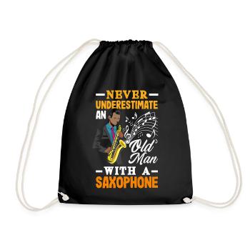 Saxofon - Turnbeutel - Schwarz - Vorne