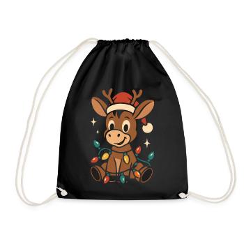 Donkey Donkey Elf Christmas Costume Outfit - Drawstring Bag - black - Front
