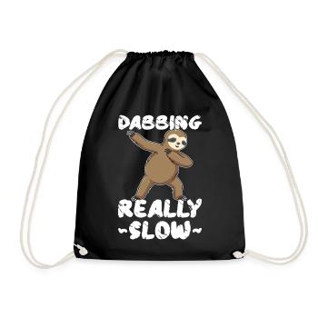 Dabbing Really Slow Faultier - Turnbeutel - Schwarz - Vorne