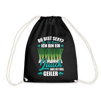 Gym DU BIST STEILER BIN EIN LAUCH DAS IST GEILER - Turnbeutel - Schwarz - Vorne