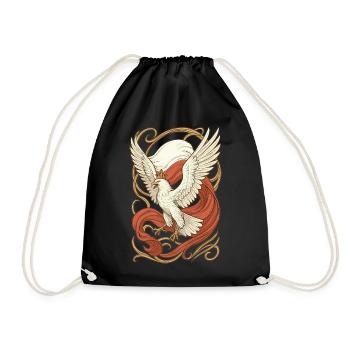 Poland Polska Eagle Flag Art Nouveau Gift - Drawstring Bag - black - Front