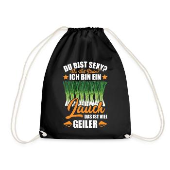 Gym DU BIST STEILER BIN EIN LAUCH DAS IST GEILER - Turnbeutel - Schwarz - Vorne