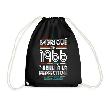 1966 – Made – Aged to perfection - Drawstring Bag - black - Front
