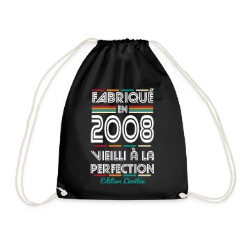2008 – Made – Aged to perfection - Drawstring Bag - black - Front