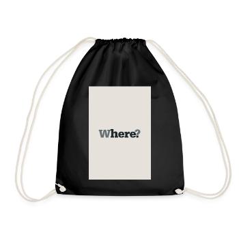 Where? – Modern Minimal Poster - Drawstring Bag - black - Front
