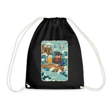 Last North Sea pub - Drawstring Bag - black - Front