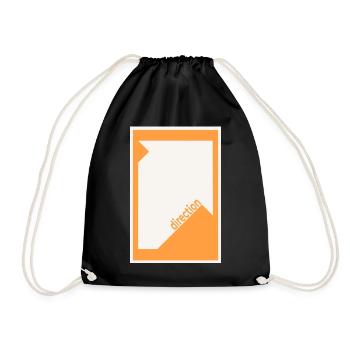 Direction Poster Orange – Modern Graphic - Drawstring Bag - black - Front