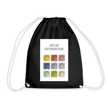 Life Is Art – Live Yours In Color - Turnbeutel - Schwarz - Vorne