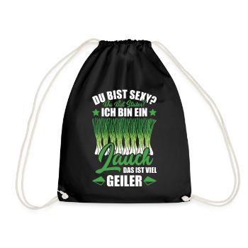 Gym DU BIST STEILER BIN EIN LAUCH DAS IST GEILER - Turnbeutel - Schwarz - Vorne