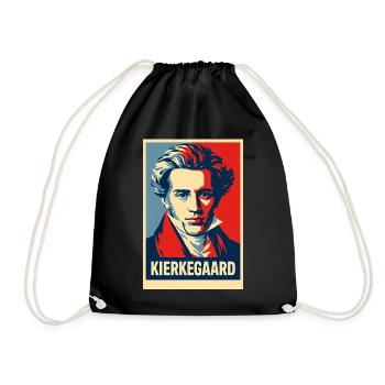 Kierkegaard Pop Art Portrait - Drawstring Bag - black - Front