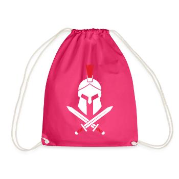 Logo Spartiate Épées Croisées Mascotte Spartan - Sac de sport léger - fuchsia - Devant