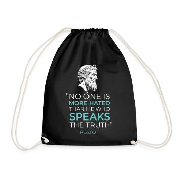 Griechische Philosophie Platon Zitat Wahrheit  - Turnbeutel - Schwarz - Vorne