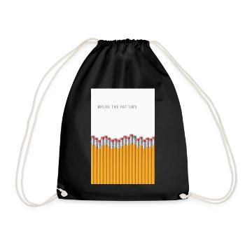 Break the Pattern Minimalist Statement Design - Drawstring Bag - black - Front