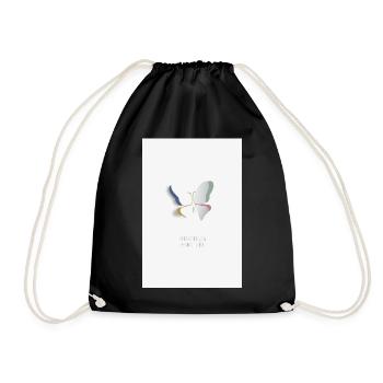 Veränderung beginnt leise Schmetterling Design - Turnbeutel - Schwarz - Vorne
