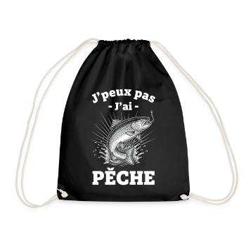 J'peux pas j'ai Pêche - Sac de sport léger - noir - Devant