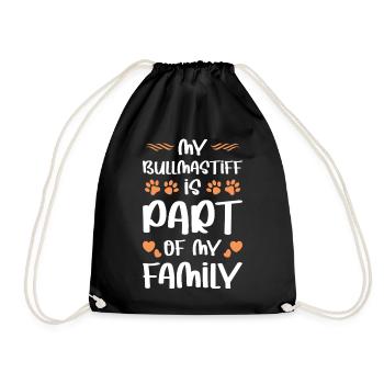 My dog is part of the family - Drawstring Bag - black - Front