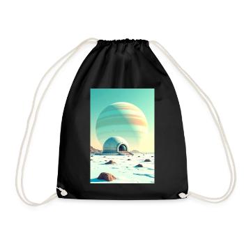 Paysages spatiaux rétro futuristes Esthétique des années 1960 - Sac de sport léger - noir - Devant