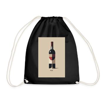 Wein Design minimalistisch läuft Spruch - Turnbeutel - Schwarz - Vorne