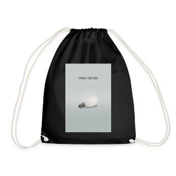 Crack The Idea Creative Thinking Poster - Drawstring Bag - black - Front