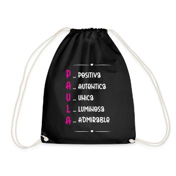 Sara Personalized Gift - Drawstring Bag - black - Front