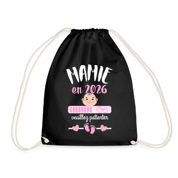 Mamie en 2026 Veuillez Patienter - Sac de sport léger - noir - Devant