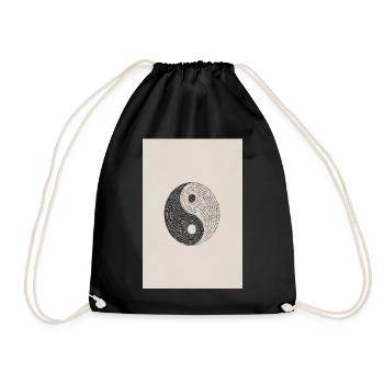 Typografie Yin Yang: Texturierte Balance - Turnbeutel - Schwarz - Vorne
