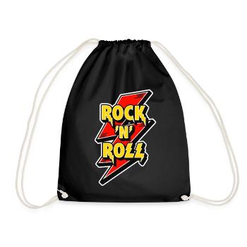 Rock 'N' Roll Lightning Bolt Logo - Turnbeutel - Schwarz - Vorne