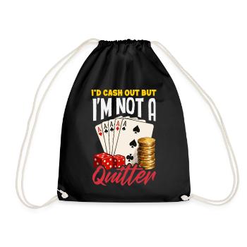 Don't Give Up Poker Casino Dice Card Game - Drawstring Bag - black - Front