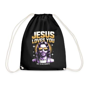 T-shirt préféré de Jesus Loves You - Sac de sport léger - noir - Devant