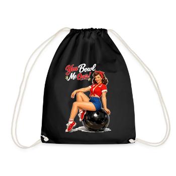 Retro Bowling Pin-Up: You Bowl Me Over! - Turnbeutel - Schwarz - Vorne