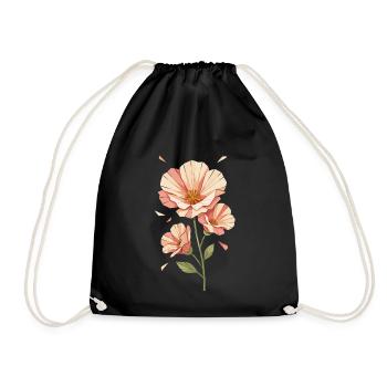Pastel Poppies Blossom Design - Drawstring Bag - black - Front