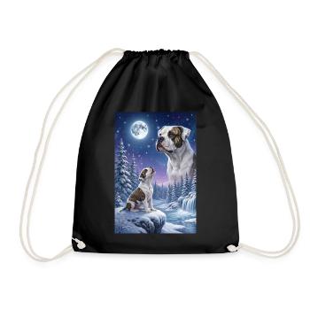 Howling to the Moon Amerikanische Bulldogge - Turnbeutel - Schwarz - Vorne