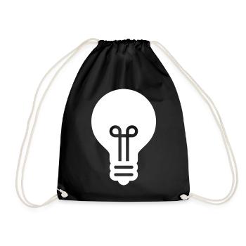 Light Bulb, Idea, Innovation - Drawstring Bag - black - Front