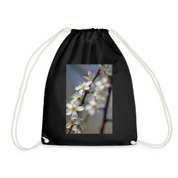 Delicate white cherry blossoms in spring - Drawstring Bag - black - Front