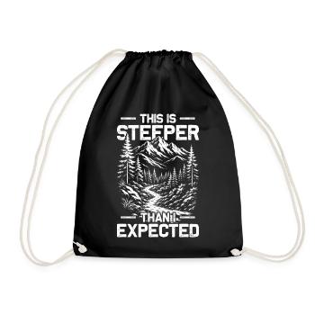 Steeper than i expected Hiking Mountains Mountaineering - Drawstring Bag - black - Front