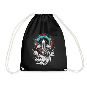 Celestial Koi ⭐ - Drawstring Bag - black - Front