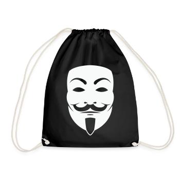 Anonymus_Maske - Turnbeutel - Schwarz - Vorne