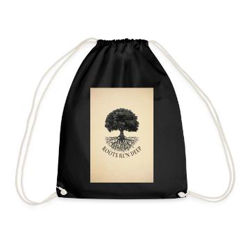 Roots Run Deep – Baum Poster Vintage - Turnbeutel - Schwarz - Vorne