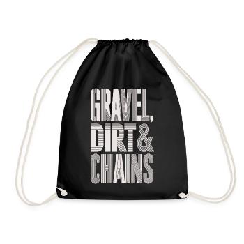 Gravel Bike Gift Shirt - Drawstring Bag - black - Front