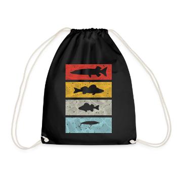 Angler Vintage - Drawstring Bag - black - Front