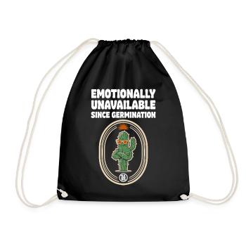 Emotionally Unavailable Cactus Humor - Drawstring Bag - black - Front