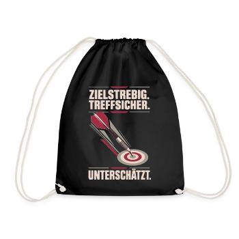 Unterschätzt Dartspieler Pfeil im Ziel Weinrot - Turnbeutel - Schwarz - Vorne