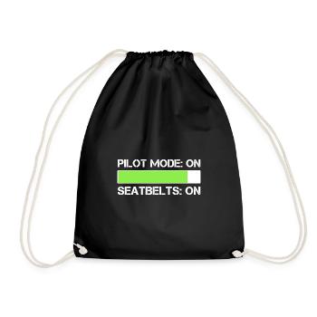 Pilot Pilot Flugzeug Geschenk - Turnbeutel - Schwarz - Vorne