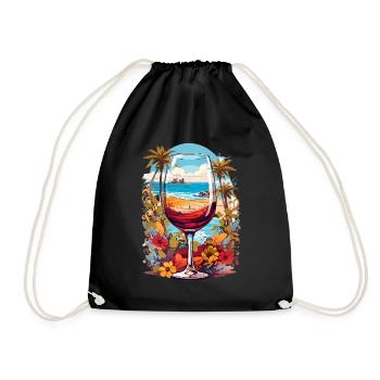 Verre de vin de plage - Sac de sport léger - noir - Devant