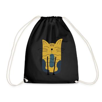 Skandinavische Katze Katzenliebhaber - Turnbeutel - Schwarz - Vorne
