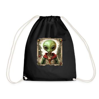 Aliens Weihnachten - Turnbeutel - Schwarz - Vorne