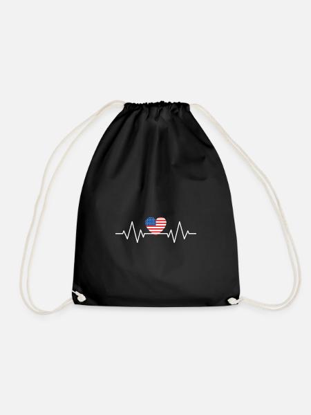American pulse - Drawstring Bag - black