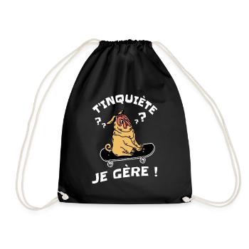 T'inquiète Je Gère Humour - Sac de sport léger - noir - Devant