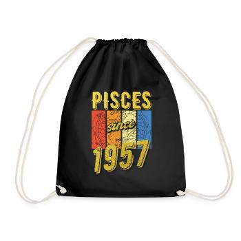 Poissons 1957 Anniversaire Zodiac Cadeau - Sac de sport léger - noir - Devant