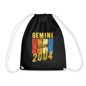 Cadeau du Zodiac Gémeaux 2004 - Sac de sport léger - noir - Devant